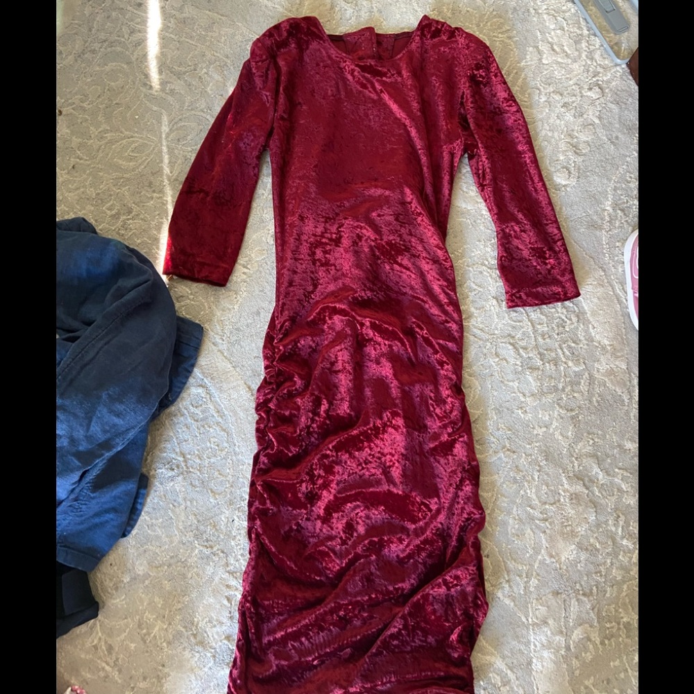 Maroon velvet dress size small
